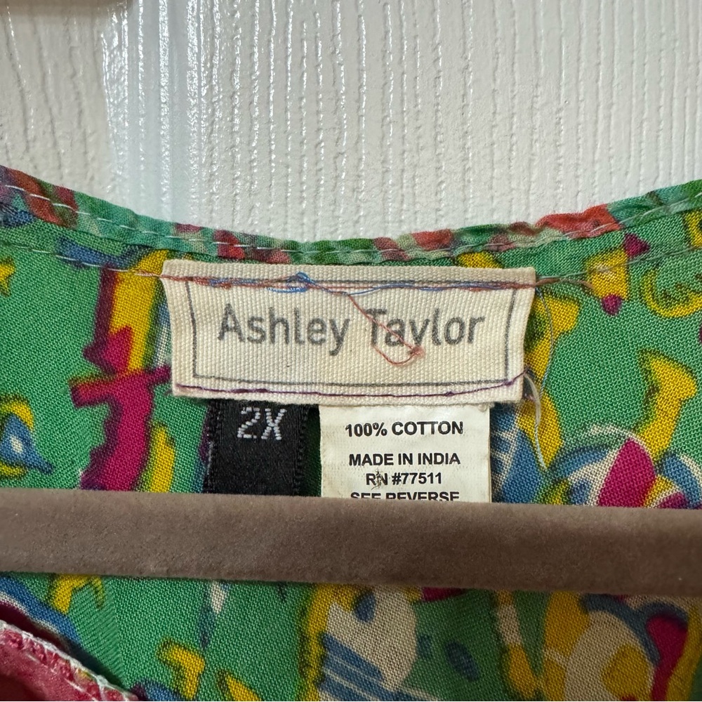 Ashley Taylor Colourful Patchwork Midi Dress Boho… - image 4